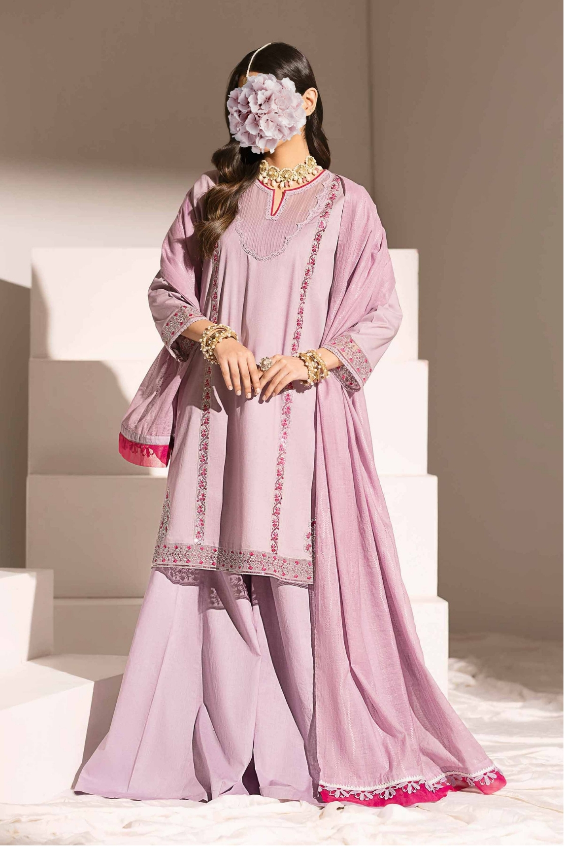 3 Piece - Embroidered Suit - PE25-125