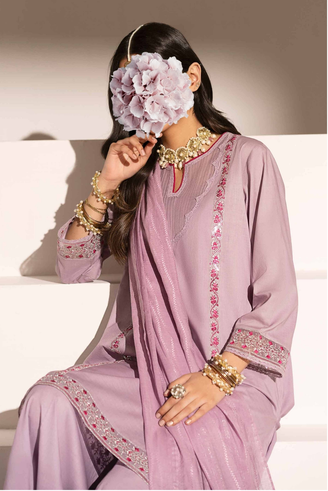 3 Piece - Embroidered Suit - PE25-125 view 2
