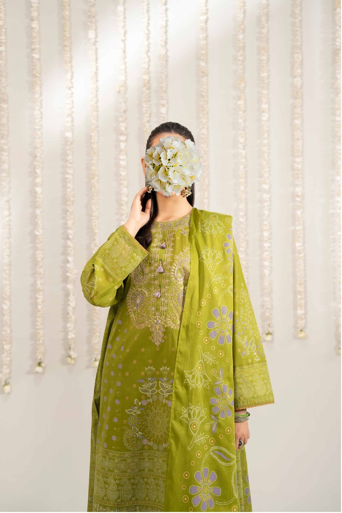 3 Piece - Printed Embroidered Suit - PE25-494 view 4