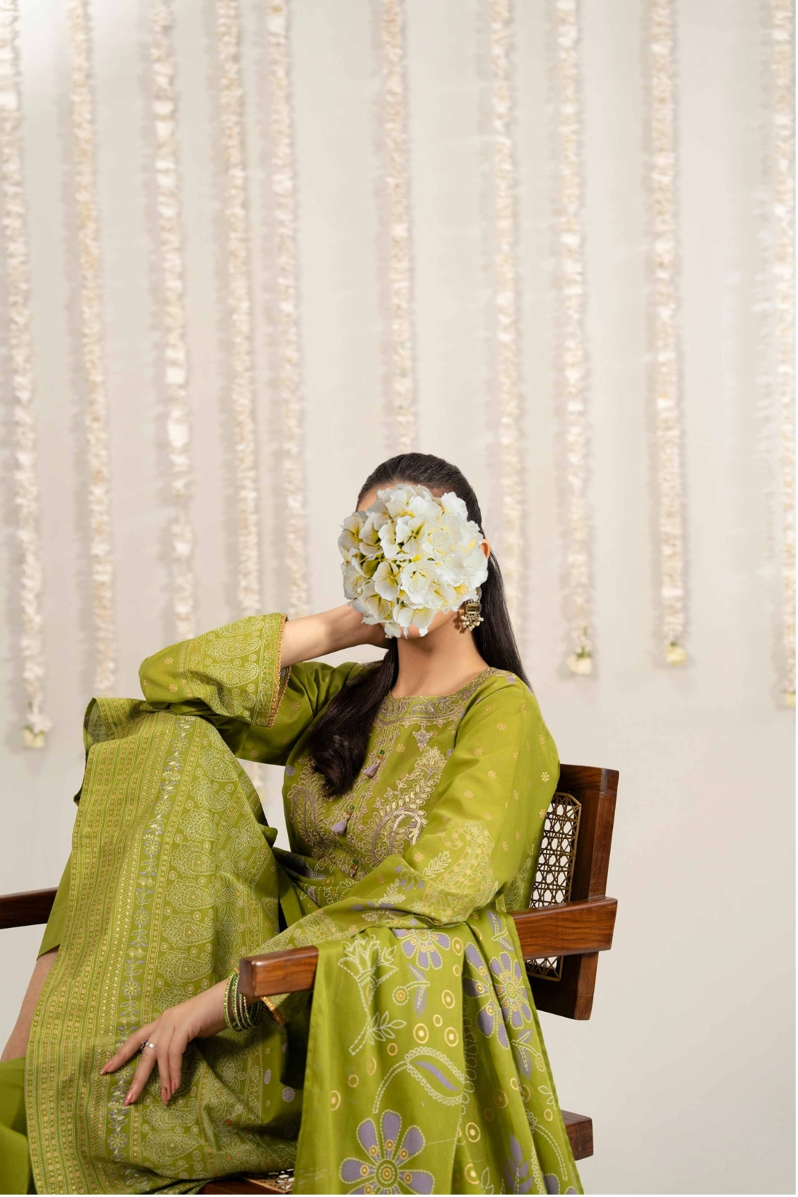 3 Piece - Printed Embroidered Suit - PE25-494 view 5