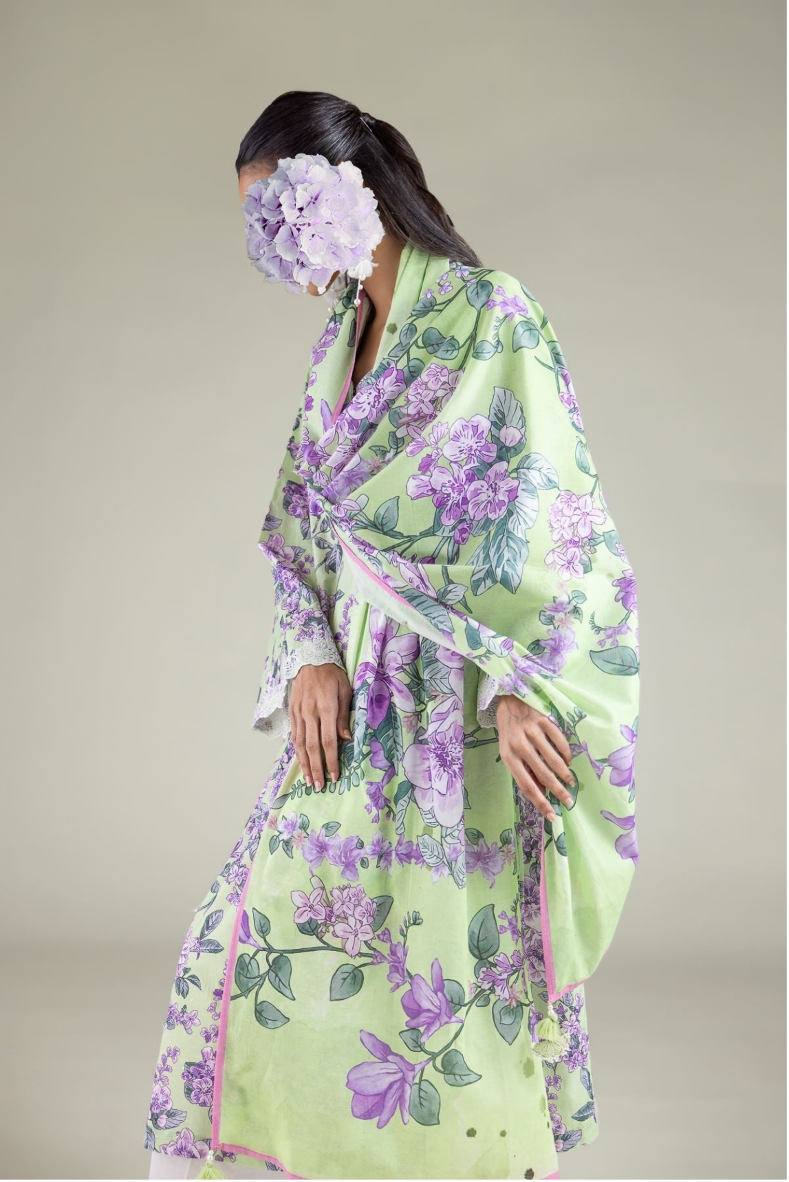 Floral Tassel Dupatta view 4
