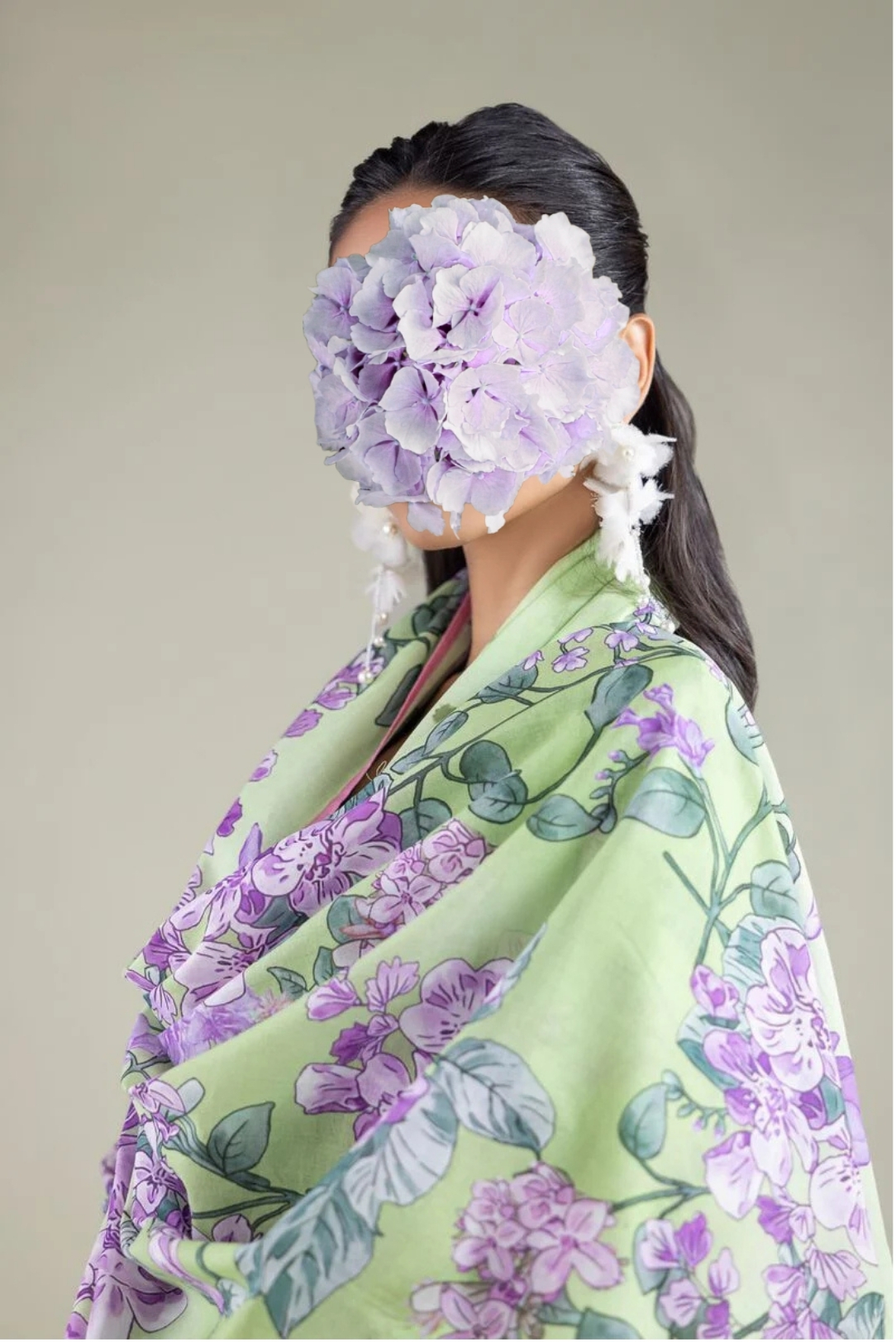 Floral Tassel Dupatta view 5