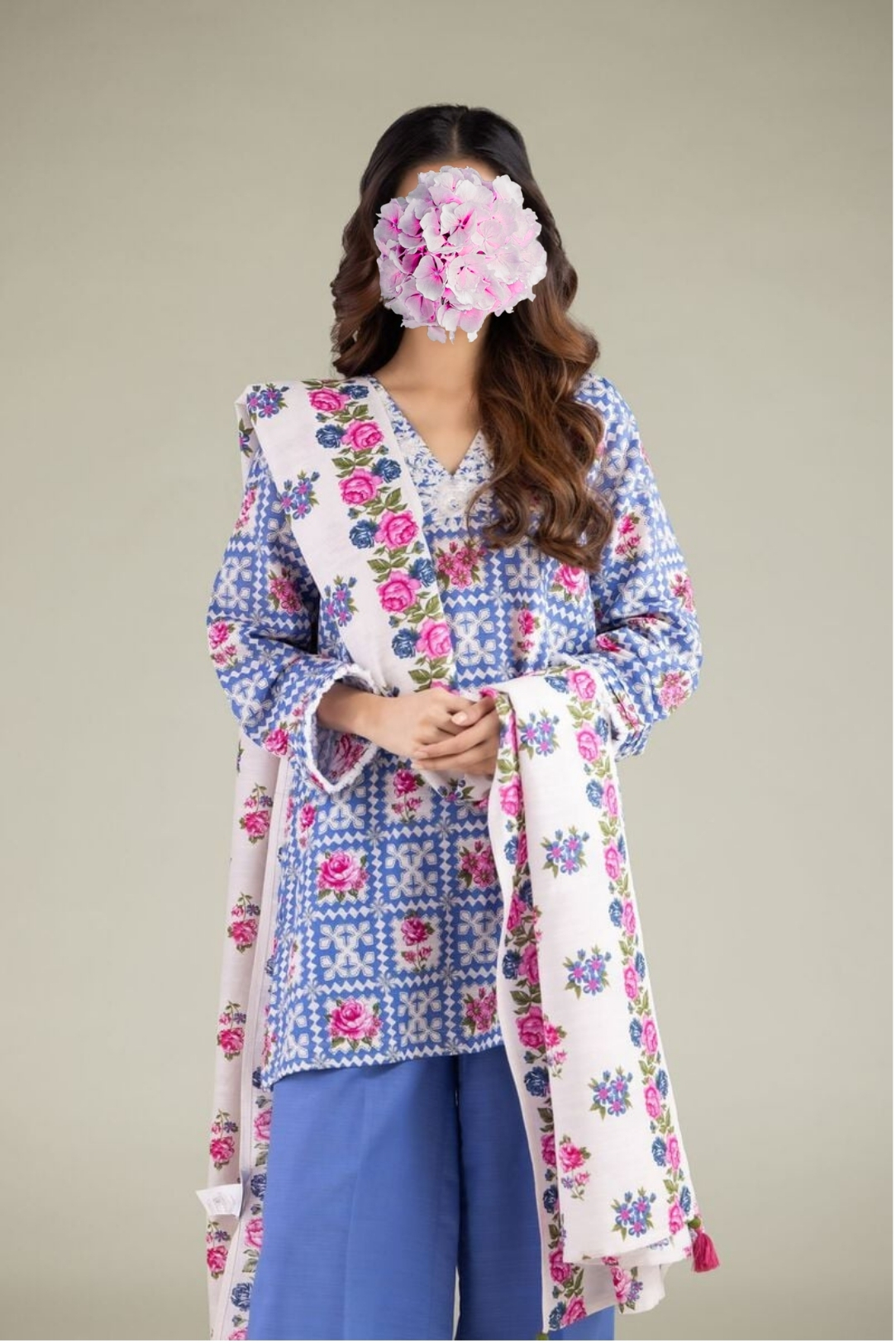 Embroidered | Textured Cotton | Summer Floral Dupatta view 2