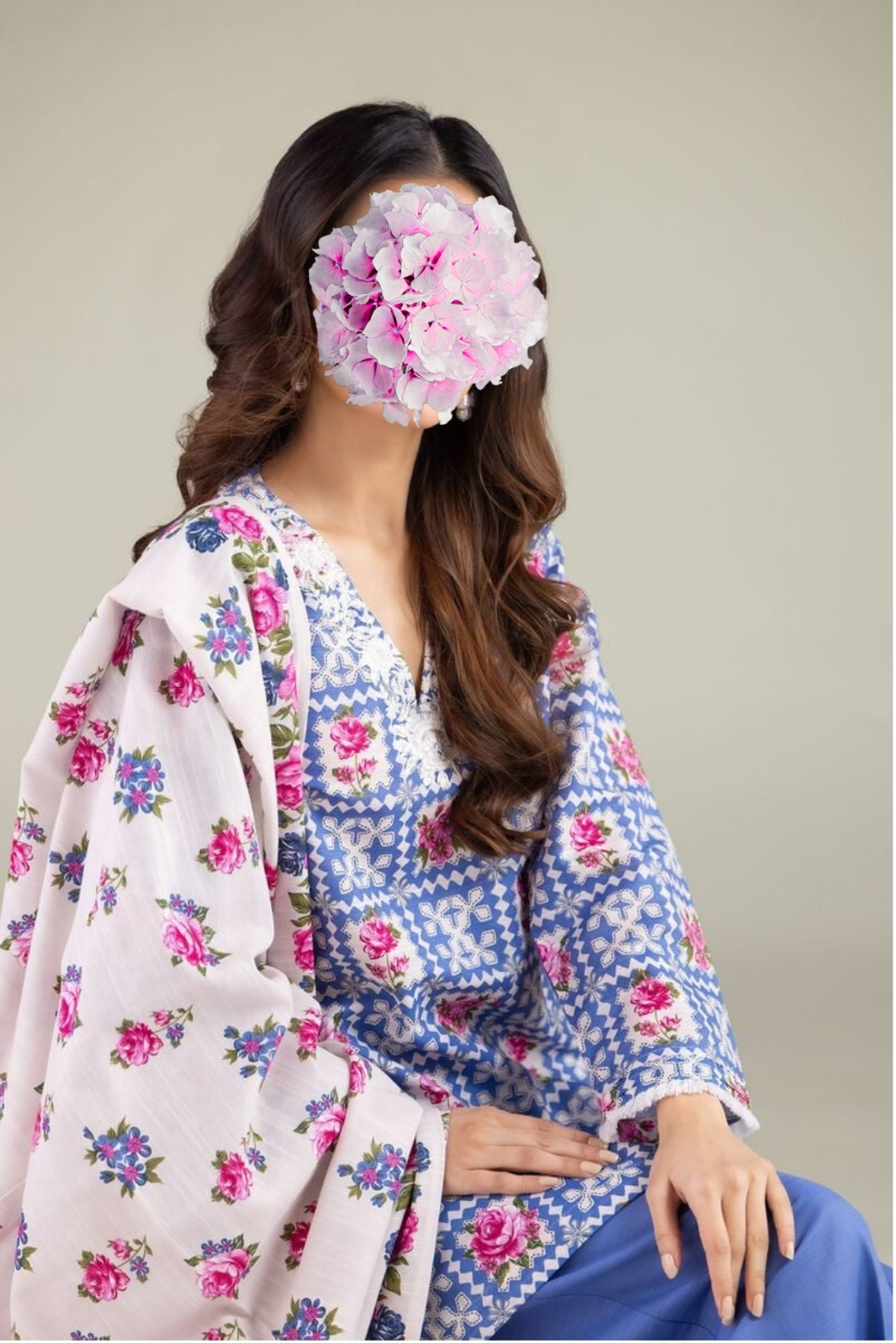 Embroidered | Textured Cotton | Summer Floral Dupatta view 3