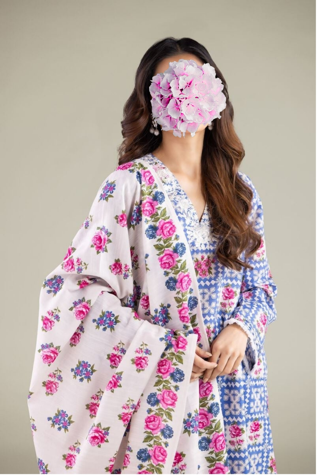 Embroidered | Textured Cotton | Summer Floral Dupatta view 4