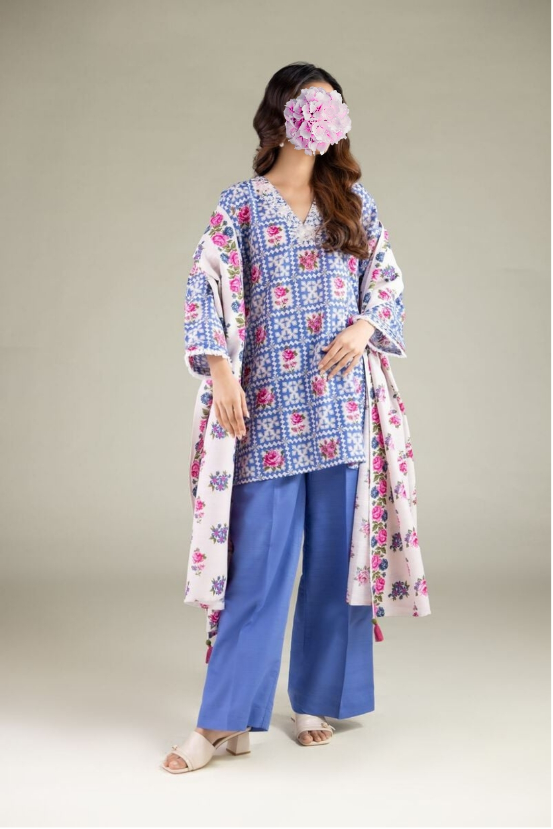 Embroidered | Textured Cotton | Summer Floral Dupatta view 5