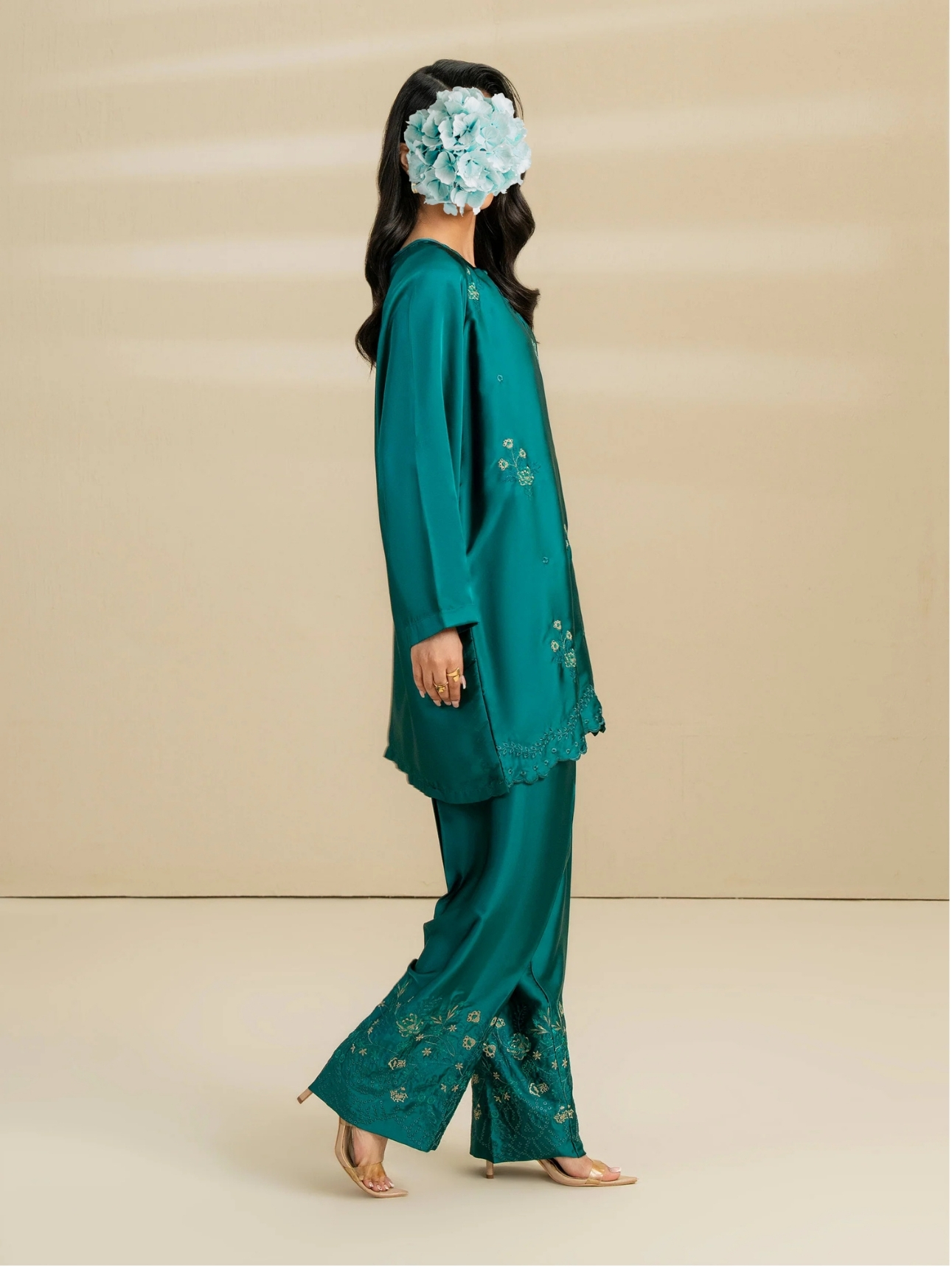 2 Piece Silk Suit-Embroidered (Pret) view 4