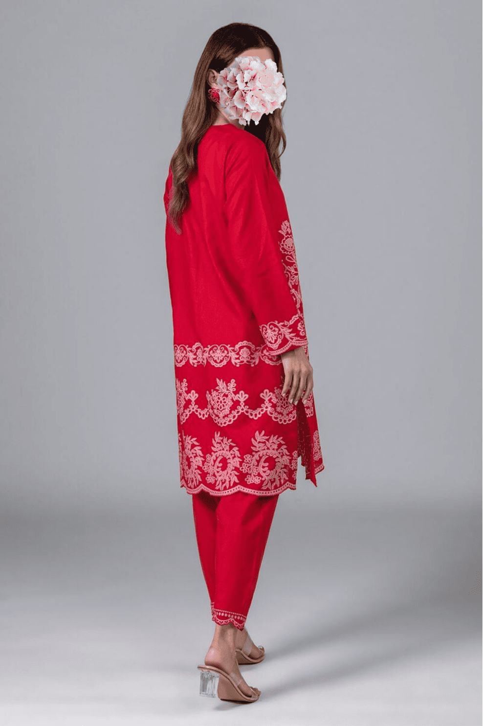 Embroidered | Cotton Polyester Broshia Jacquard | Kurta view 3