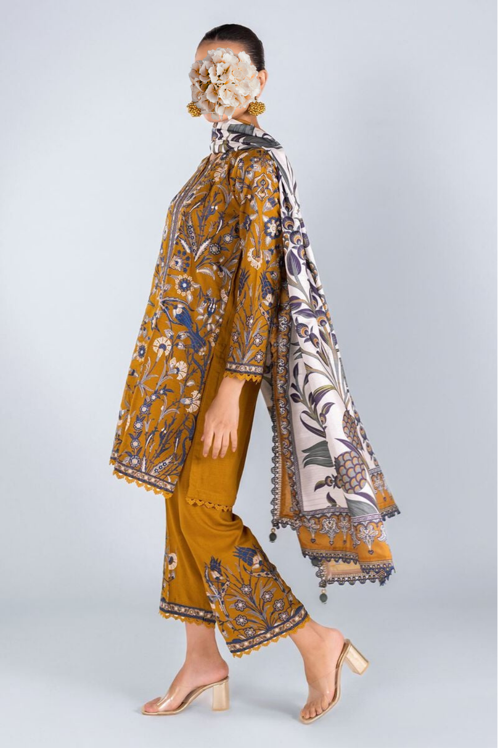 Embroidered | Crosshatch Raw Silk | Kurta view 2