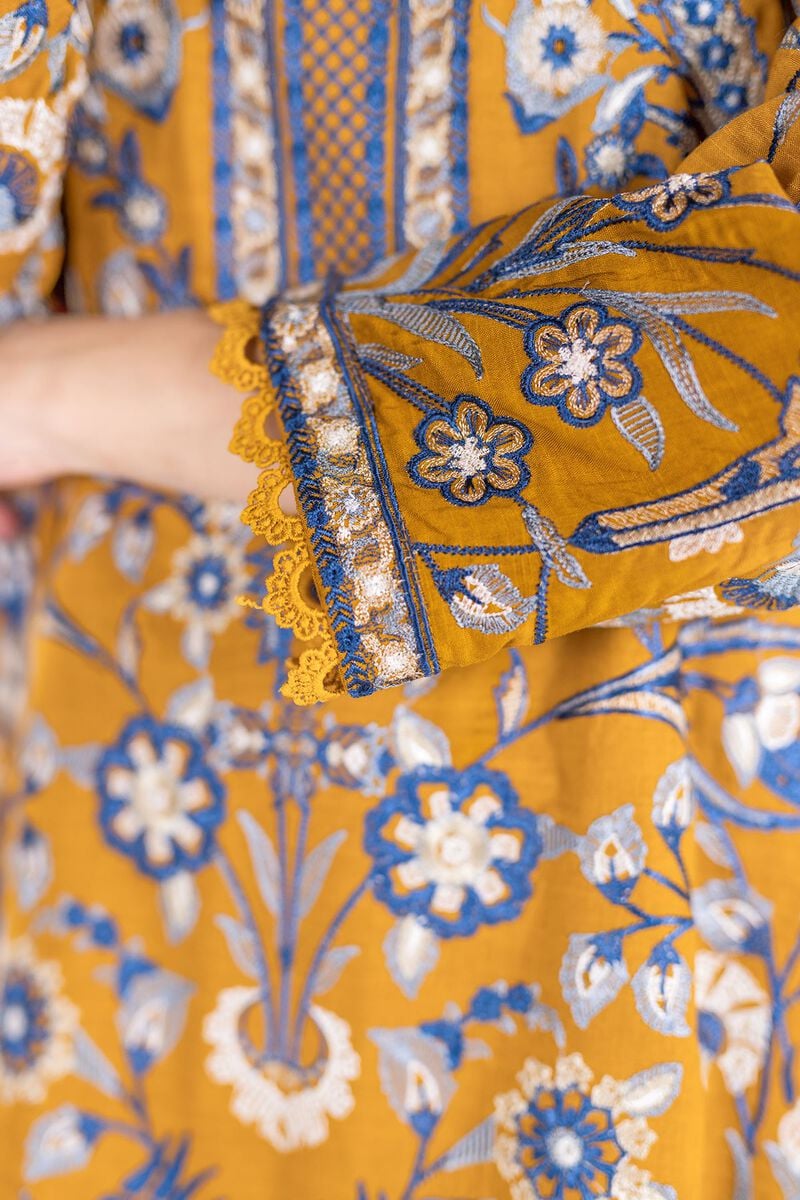 Embroidered | Crosshatch Raw Silk | Kurta view 3