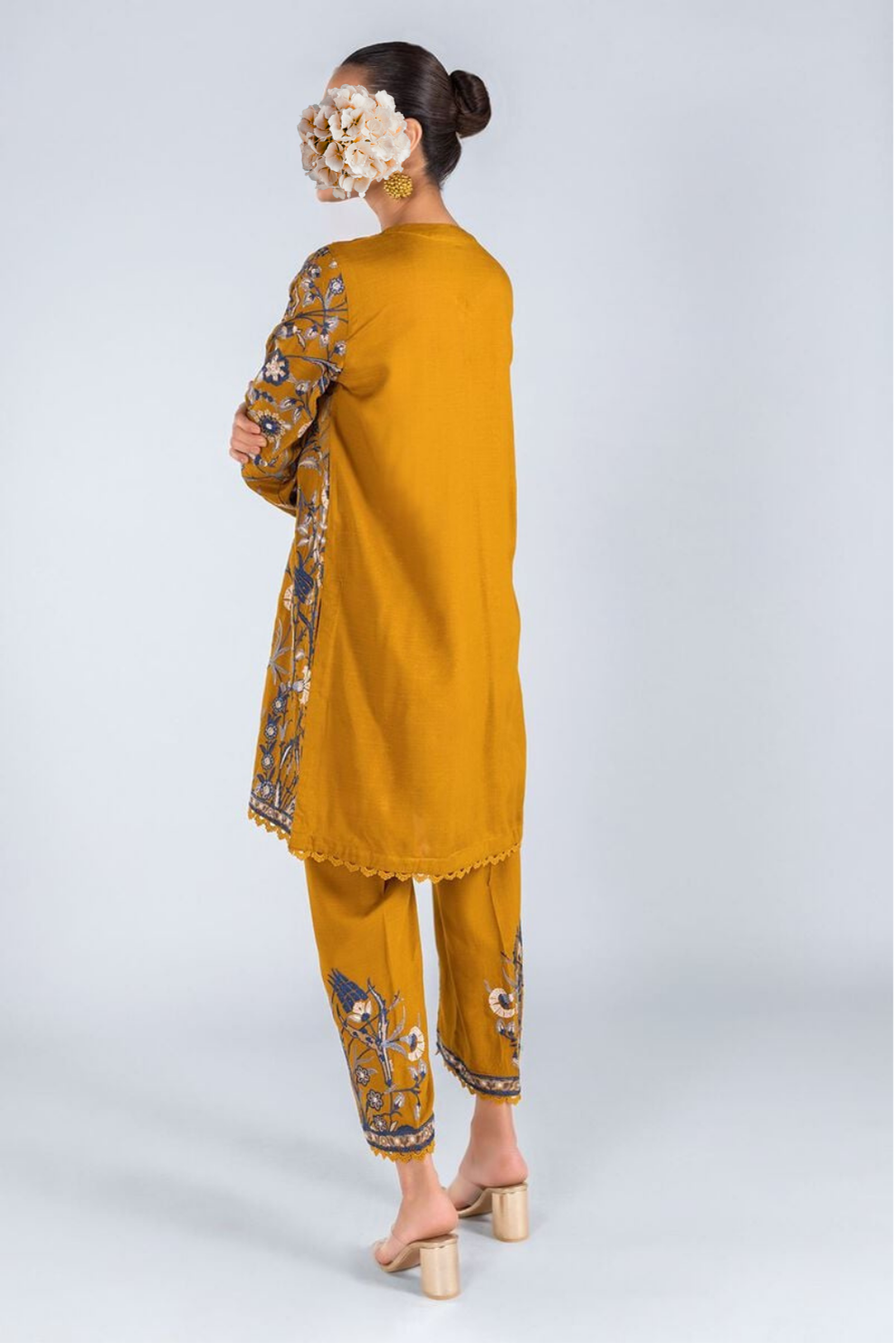 Embroidered | Crosshatch Raw Silk | Kurta view 4