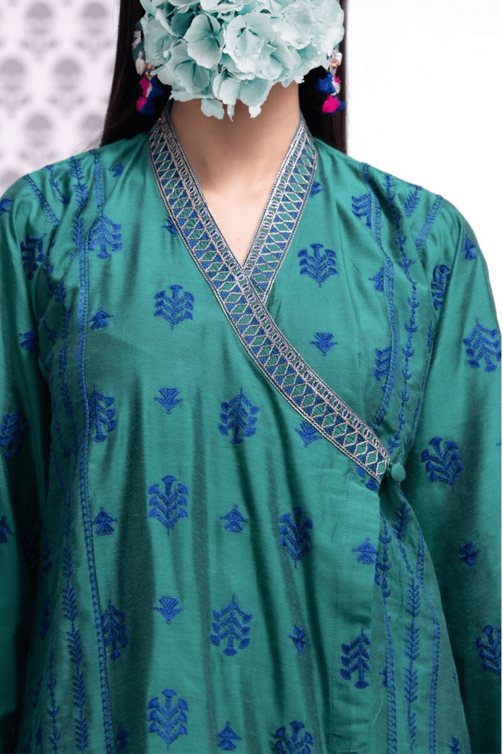 Embroidered | Raw Silk | Kurta view 3