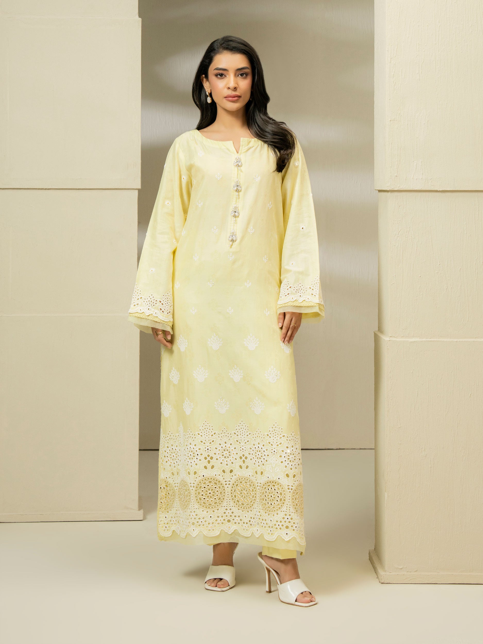 2 Piece Jacquard Suit-Embroidered (Pret)