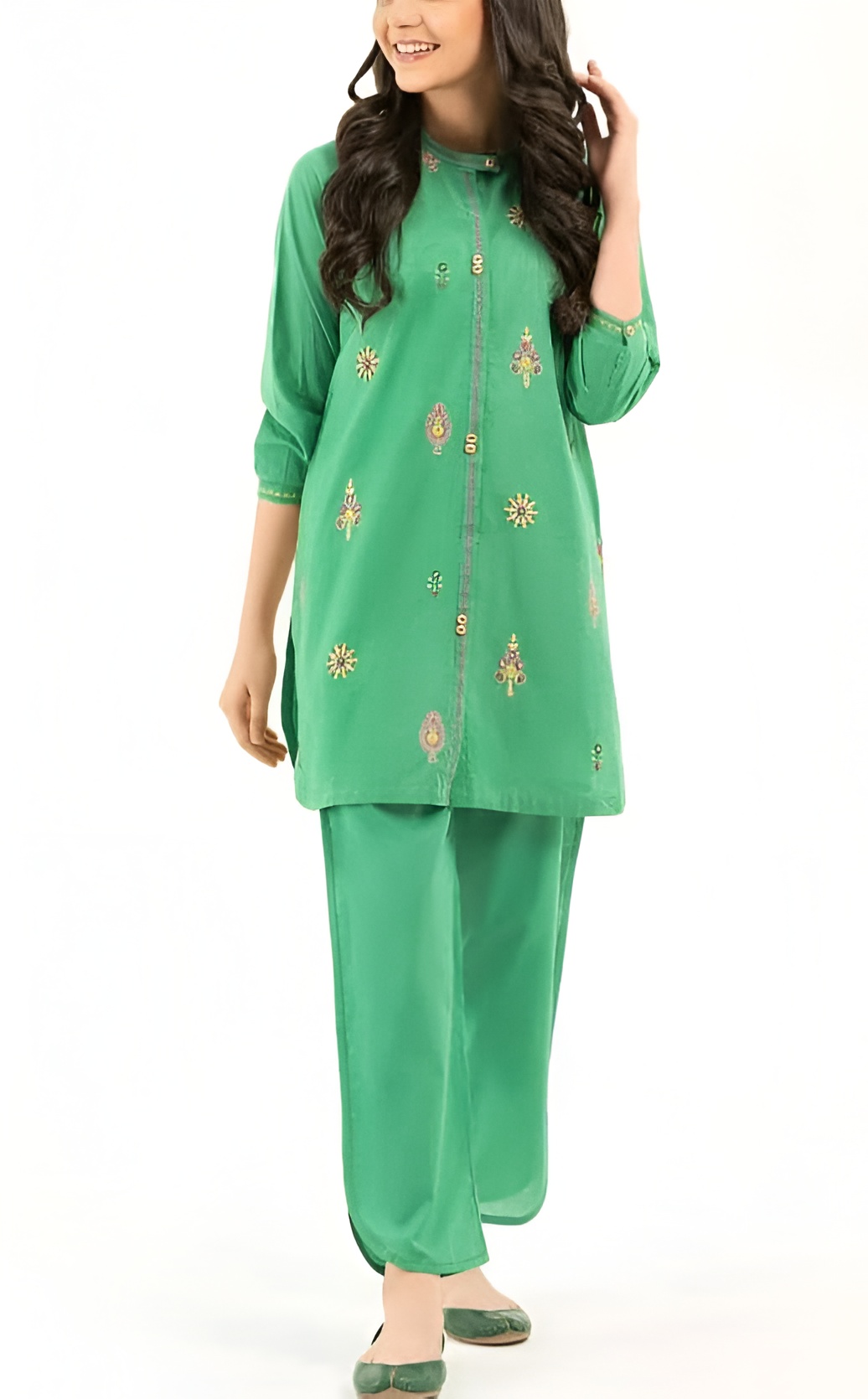 Elegant Green Embroidered Kurta