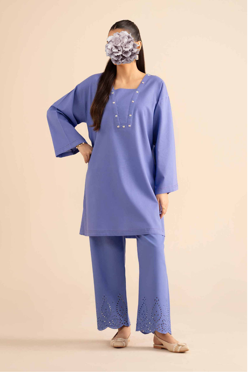 2 Piece - Embroidered Suit - PW25-237 view 2