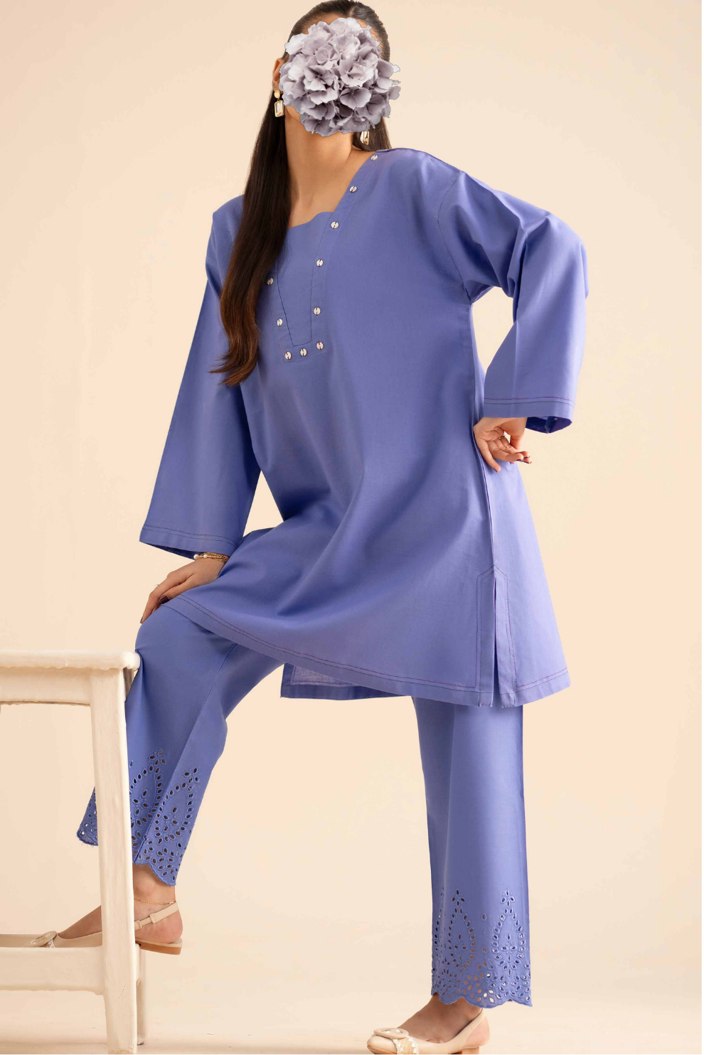 2 Piece - Embroidered Suit - PW25-237 view 4