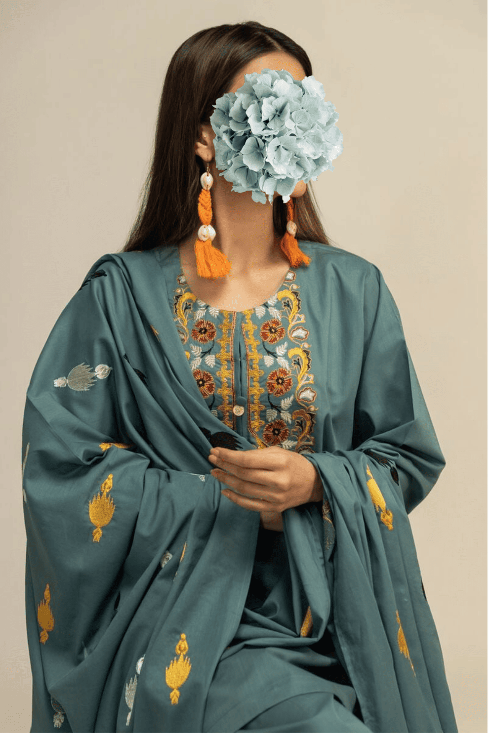 | Dupatta | Embroidered