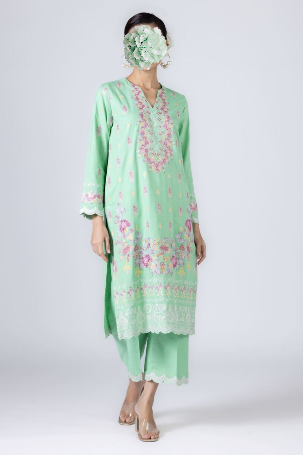 Embroidered | Dull Raw Silk | Kurta