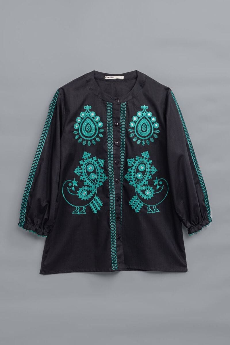 Embroidered | Crosshatch Poplin | Blouse view 2