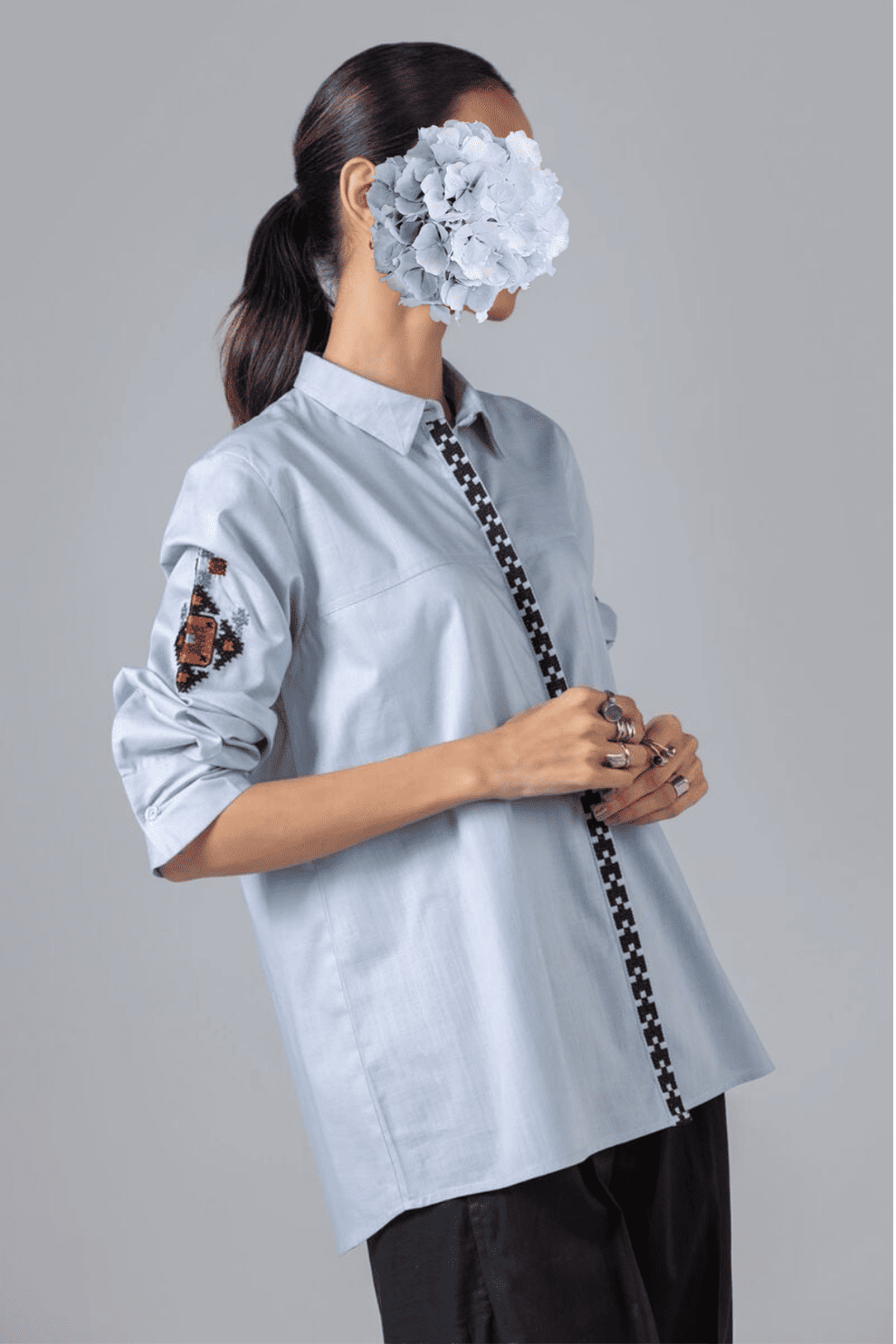 Embroidered | Crosshatch Poplin | Shirt view 2