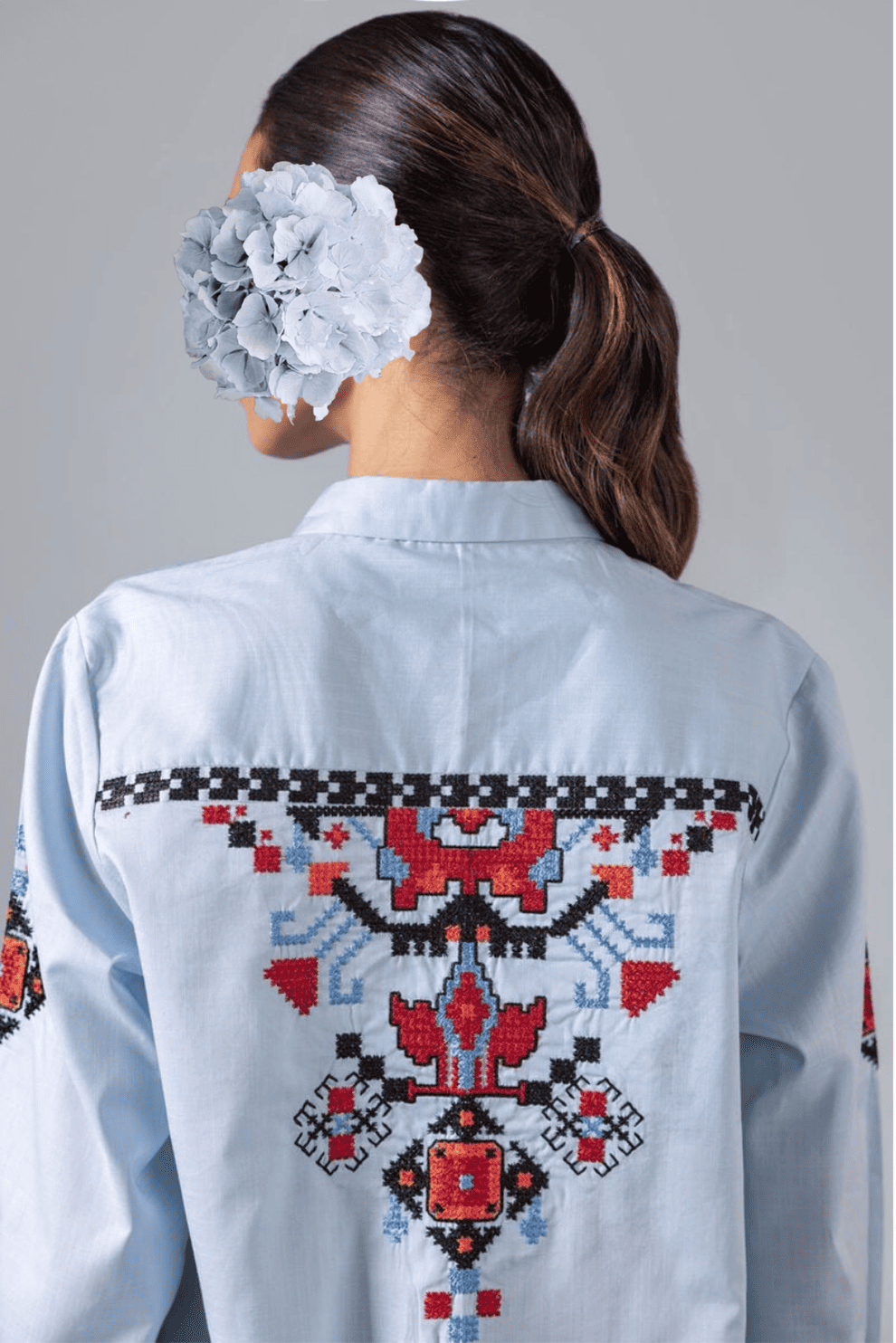 Embroidered | Crosshatch Poplin | Shirt view 4
