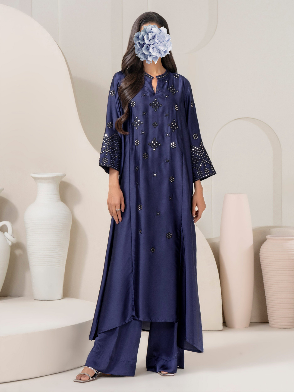 2 Piece Silk Suit-Embroidered (Pret)