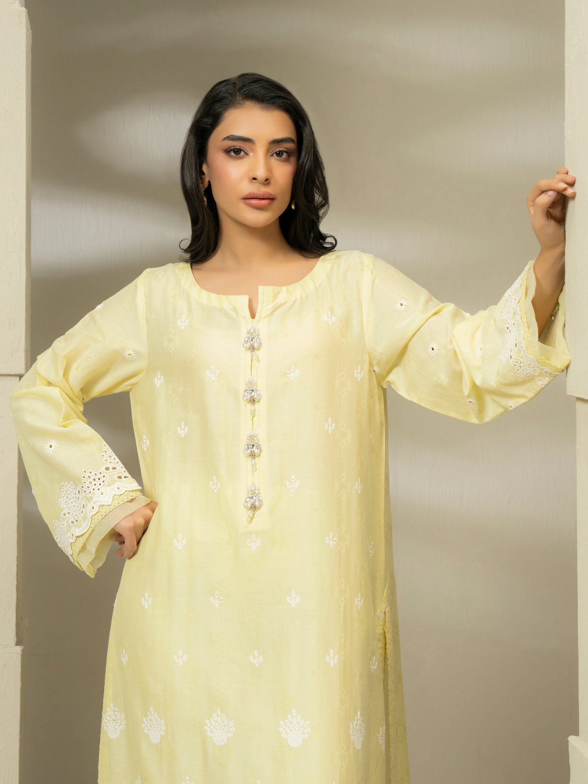 2 Piece Jacquard Suit-Embroidered (Pret) view 2