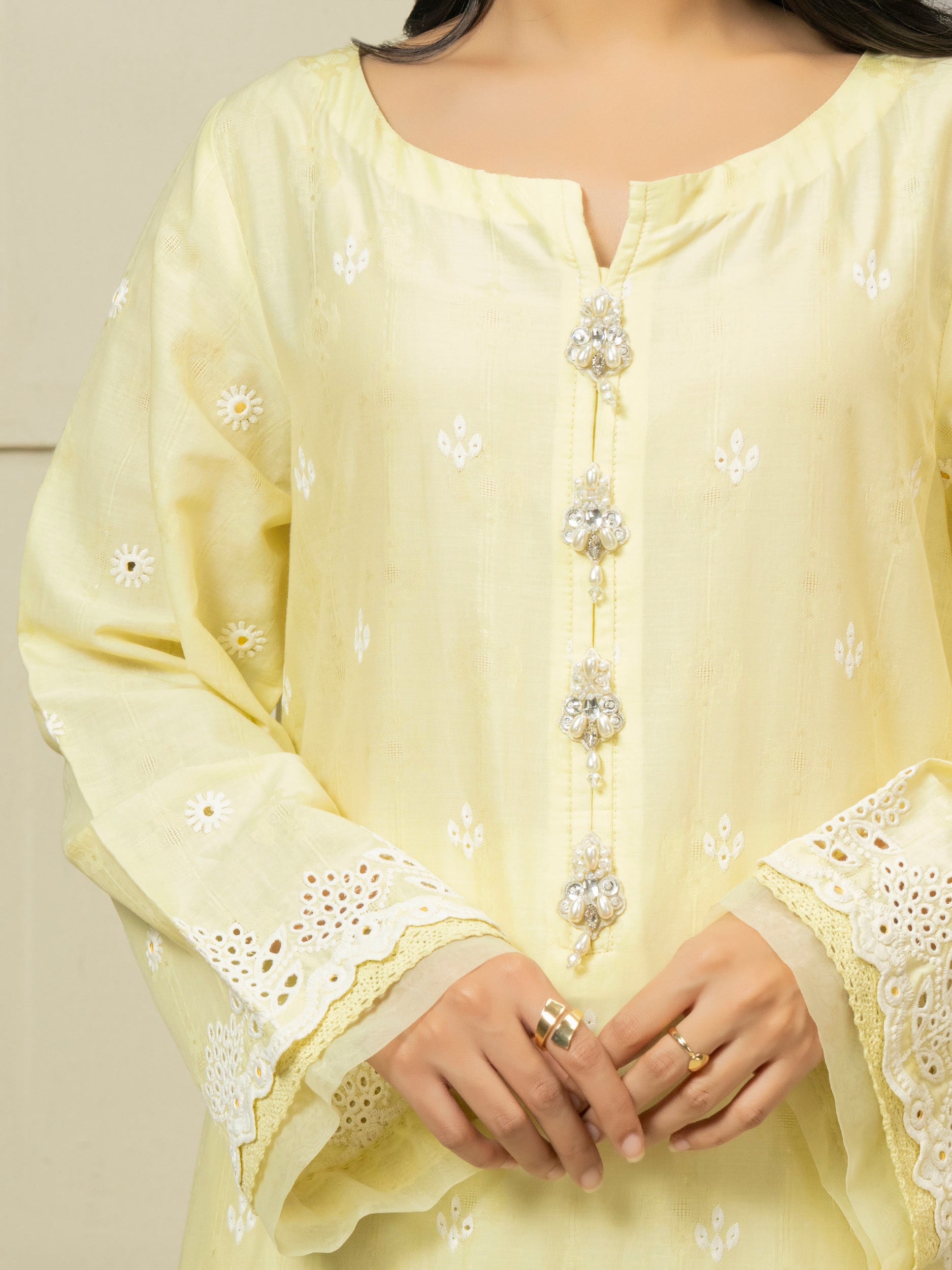 2 Piece Jacquard Suit-Embroidered (Pret) view 6