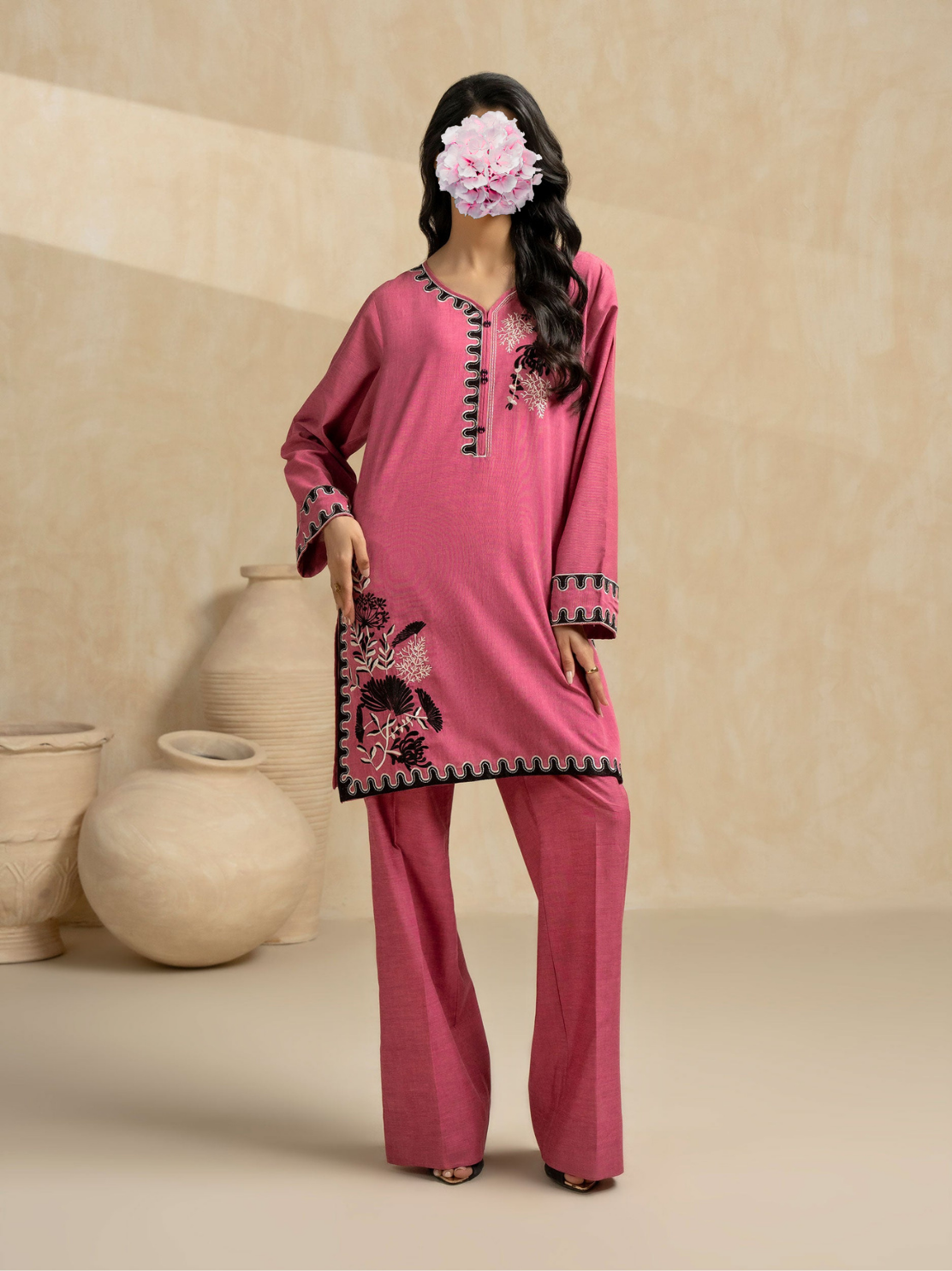 Satin Co-ord Set-Embroidered (Pret)