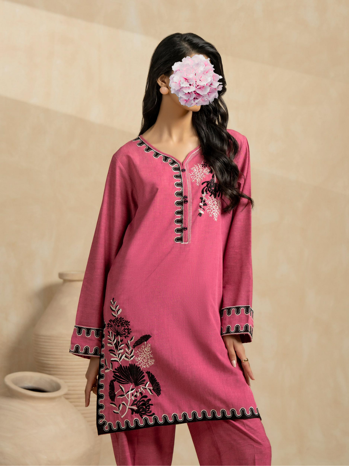 Satin Co-ord Set-Embroidered (Pret) view 2