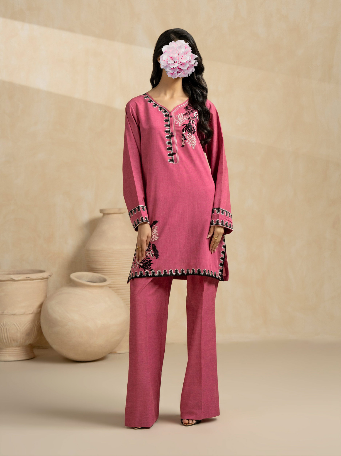 Satin Co-ord Set-Embroidered (Pret) view 3