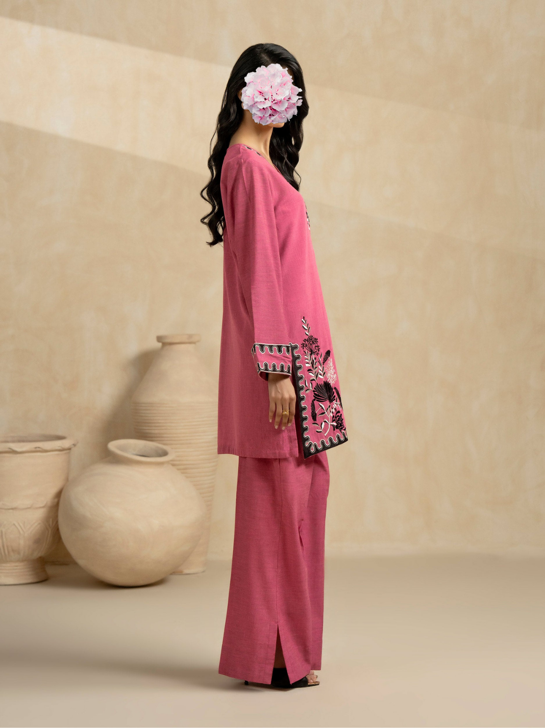 Satin Co-ord Set-Embroidered (Pret) view 4