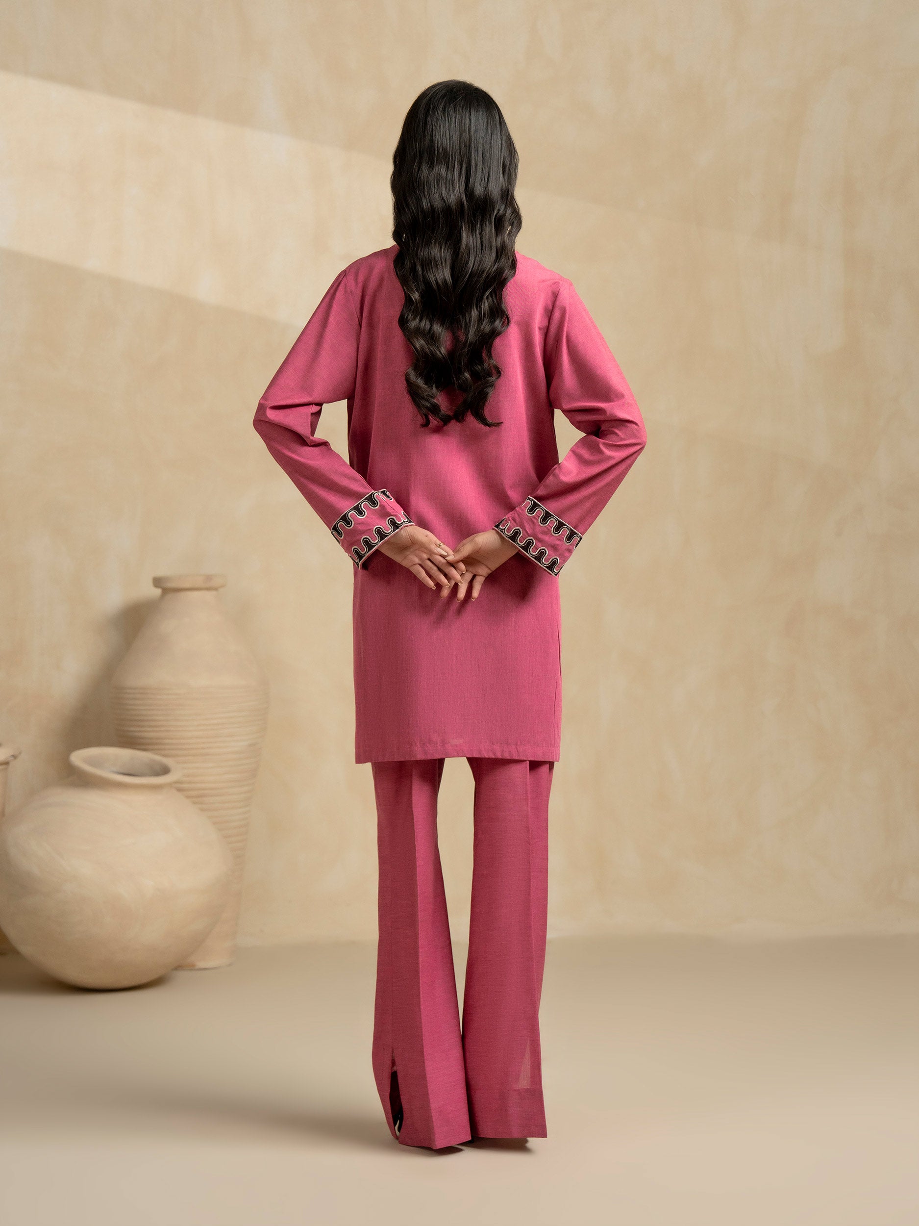 Satin Co-ord Set-Embroidered (Pret) view 5