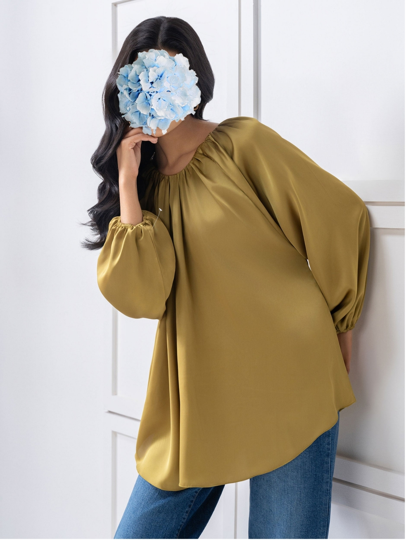Dyed Silk Top view 2